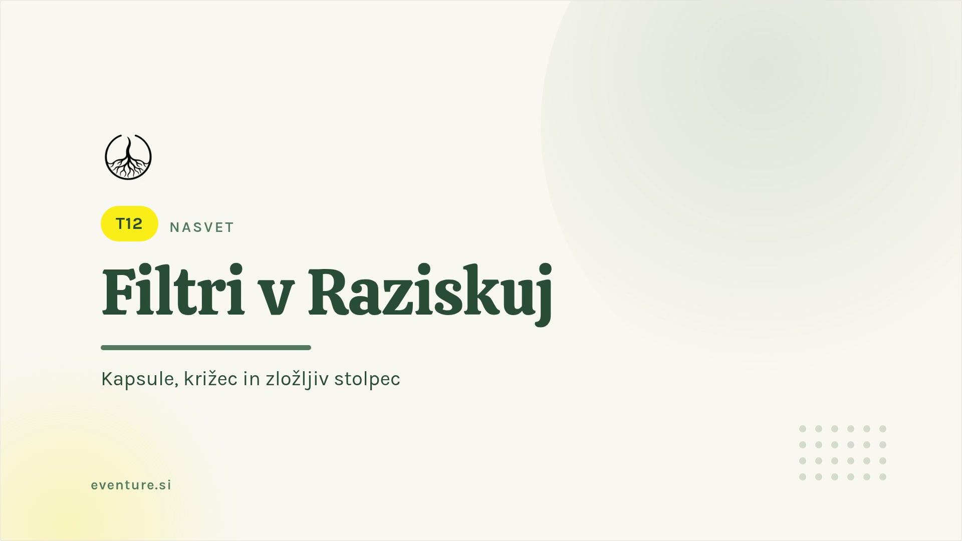 Savjet: filtri u Istraživanju