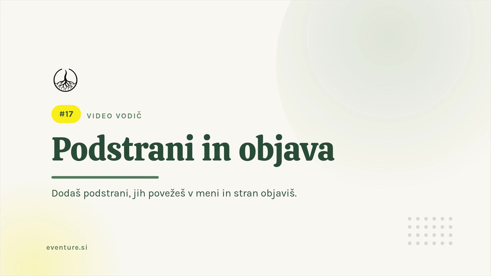 Podstranice i objava