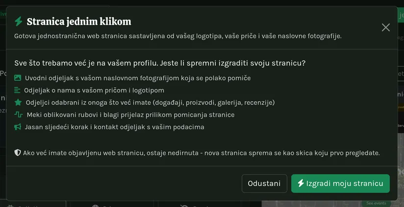 Dijalog One-Click Page.