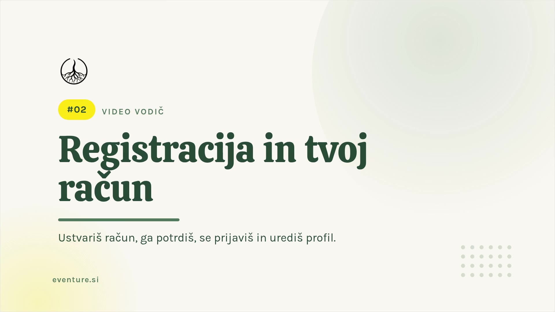 Registracija in tvoj račun
