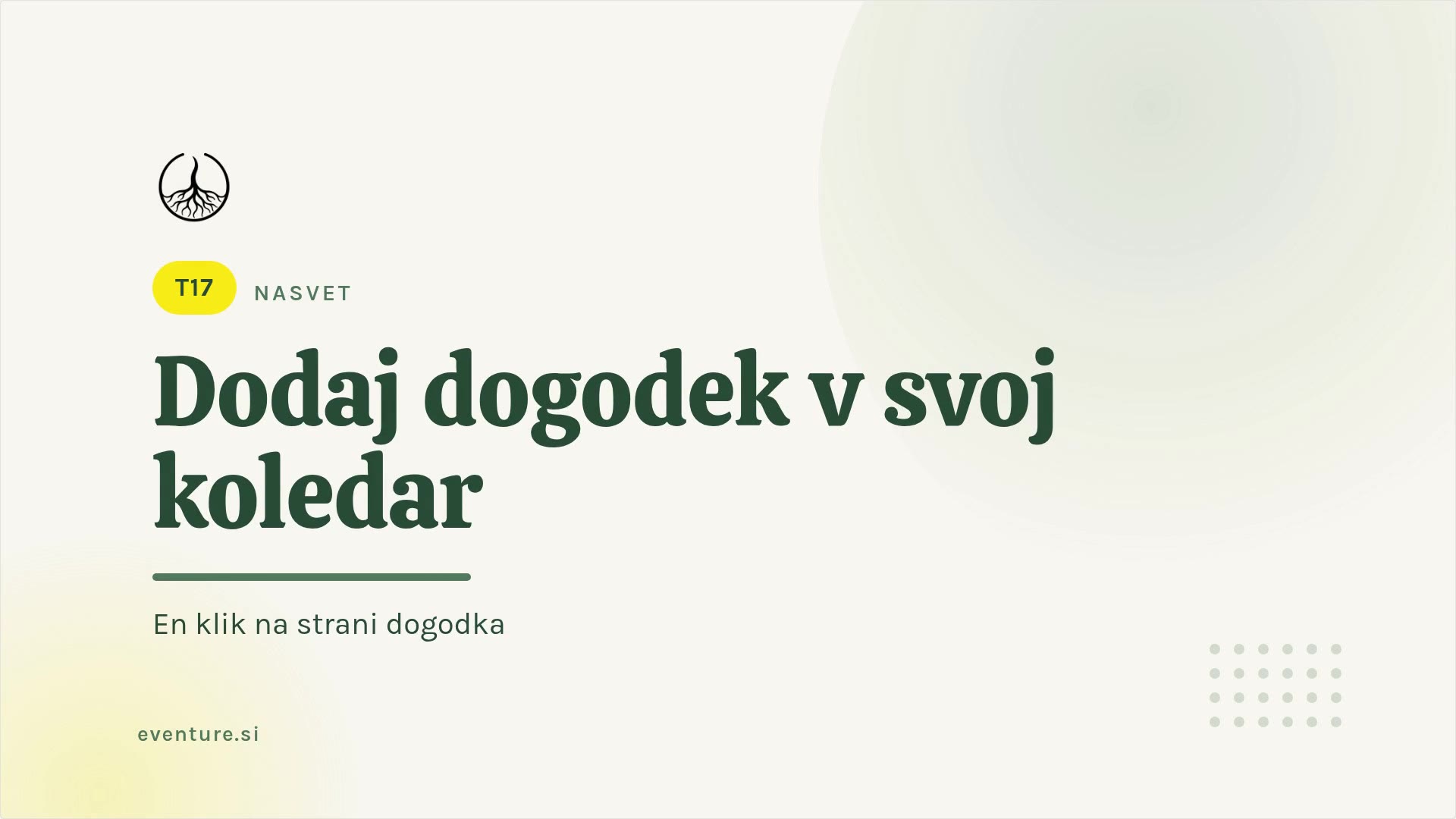 Nasvet: dodaj dogodek v svoj koledar